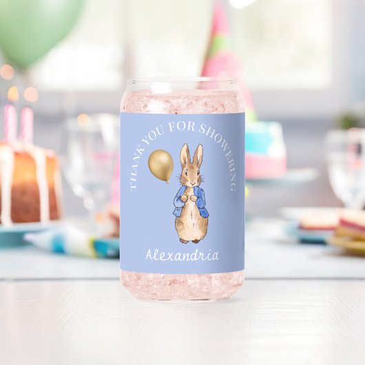 Klassiek konijn in blauwe jas blikvorm glas (Insitu (Verjaardag))