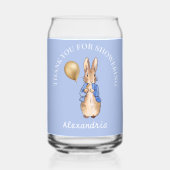Klassiek konijn in blauwe jas blikvorm glas (Achterkant)