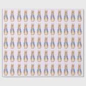 Klassiek konijn in blauwe jas cadeaupapier (Vlak)