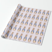 Klassiek konijn in blauwe jas cadeaupapier (Uitgerold)