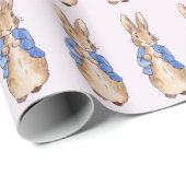 Klassiek konijn in blauwe jas cadeaupapier (Rol Hoek)