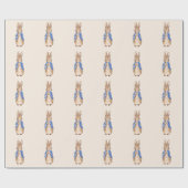 Klassiek konijn in blauwe jas cadeaupapier (Vlak)