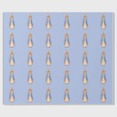 Klassiek konijn in blauwe jas cadeaupapier (Vlak)