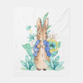 Klassiek konijn in blauwe jas fleece deken (Voorkant)