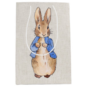 Klassiek konijn in blauwe jas medium cadeauzakje