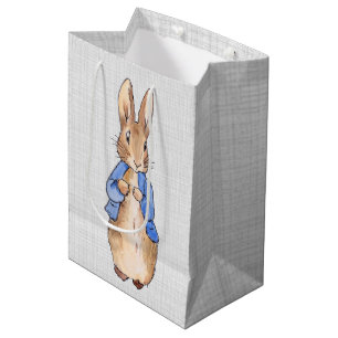 Klassiek konijn in blauwe jas medium cadeauzakje