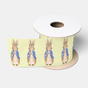 Klassiek konijn in blauwe jas satijnen lint