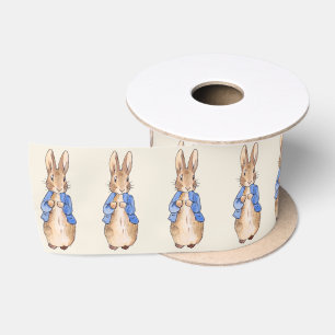 Klassiek konijn in een blauwe jas satijnen lint
