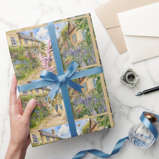 Klassiek konijn in Engels dorp Cadeaupapier (Geschenken)