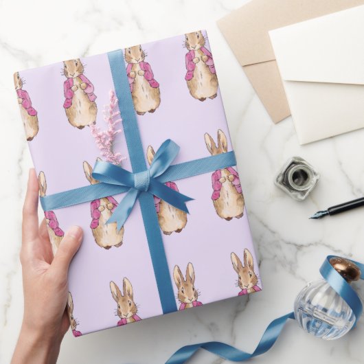 Klassiek konijn in roze jas cadeaupapier (Geschenken)