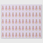 Klassiek konijn in roze jas cadeaupapier (Vlak)