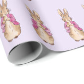 Klassiek konijn in roze jas cadeaupapier (Rol Hoek)