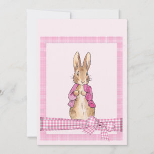 Klassiek konijn in roze jas kaart