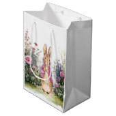 Klassiek konijn in roze jas medium cadeauzakje (Voorkant Gekanteld)