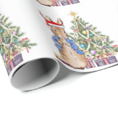 Klassiek konijn met kerstboom cadeaupapier (Rol Hoek)