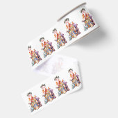 Klassiek konijn met Kersthuisje Grosgrain Lint (Achterkant)