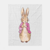 Klassiek konijn met roze jasje fleece deken (Voorkant)