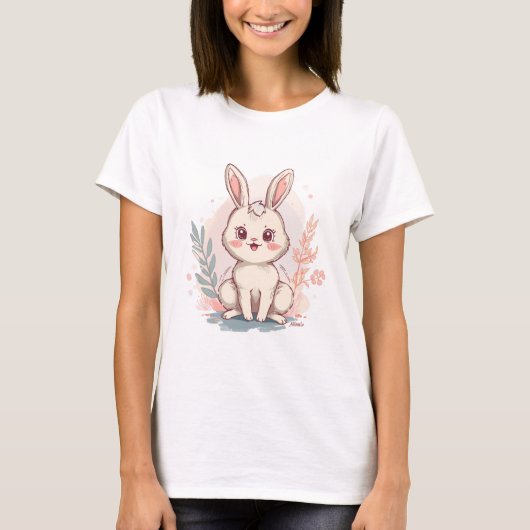 Klassiek konijn ontwerp -Minimalistisch T-shirt (Voorkant)