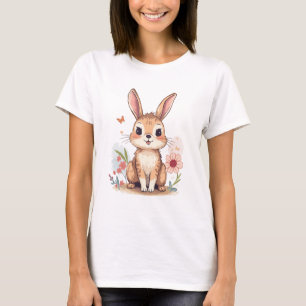 Klassiek konijn ontwerp -Minimalistisch T-shirt