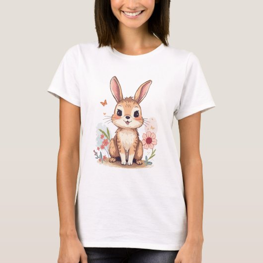 Klassiek konijn ontwerp -Minimalistisch T-shirt (Voorkant)