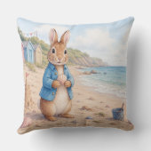 Klassiek konijn op een zandstrand kussen (Achterkant)
