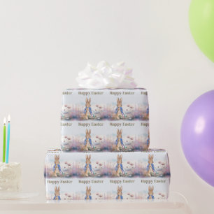 Klassiek konijn Paasmand Gelukkig Pasen Cadeaupapier