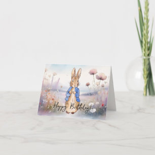 Klassiek konijn veld van wilde bloemen Gefelicitee Kaart