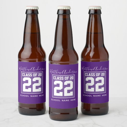 Klassiek Konings Paars Afstuderen Bier Etiket (Flessen)