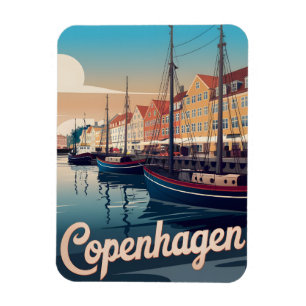 Klassiek Kopenhagen kleurrijke huizen boten cadeau Magneet