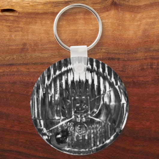  klassiek koplichtchroom voor auto's sleutelhanger (Voorkant)