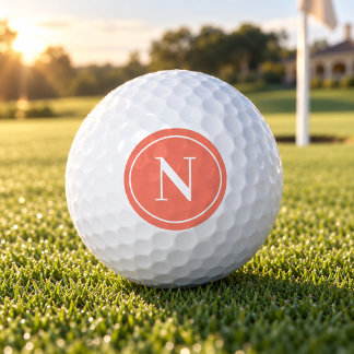 Klassiek Koraal Rond Monogram Initiaal Golfballen