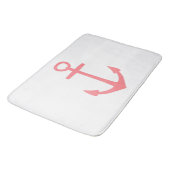 Klassiek koraal roze nautische anker op wit badmat (Gekanteld)