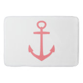 Klassiek koraal roze nautische anker op wit badmat (Voorkant)