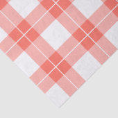 Klassiek koraal Sinaasappel en wit geruite patroon Tissuepapier (Detail)