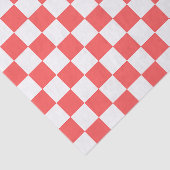 Klassiek koraalrood dambord tissuepapier (Detail)