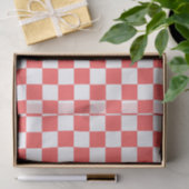 Klassiek koraalrood dambord tissuepapier (Geschenk)