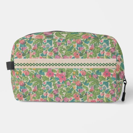 Klassiek kraftpapier kunstwerk Rusticale botanisch Toilettasje (Voorkant)