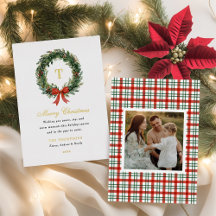 Klassiek Krans Monogram Kerst Familie Naam Goud