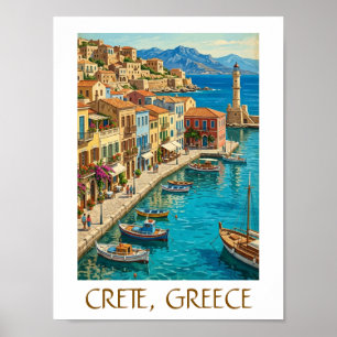 Klassiek Kreta Griekenland Mediterraan Reislandsch Poster