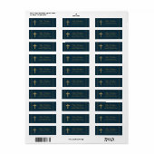 Klassiek kruis doop retouradres etiket (Full Sheet)