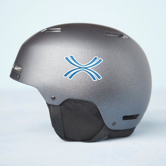 Klassiek kruislijn letter X monogram Sticker (Helm Zijkant)