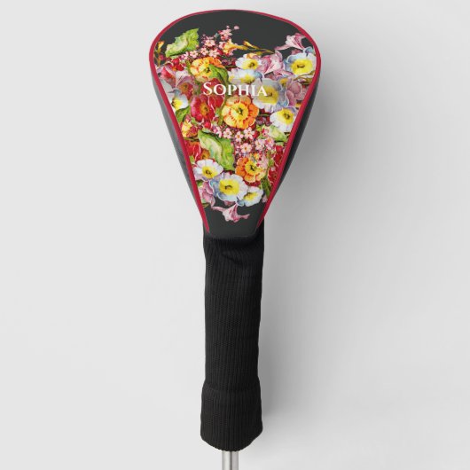 Klassiek kunst bloemmotief lente bloemen primula golfheadcover (Voorkant)