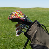 Klassiek kunst bloemmotief lente bloemen primula golfheadcover (Insitu)