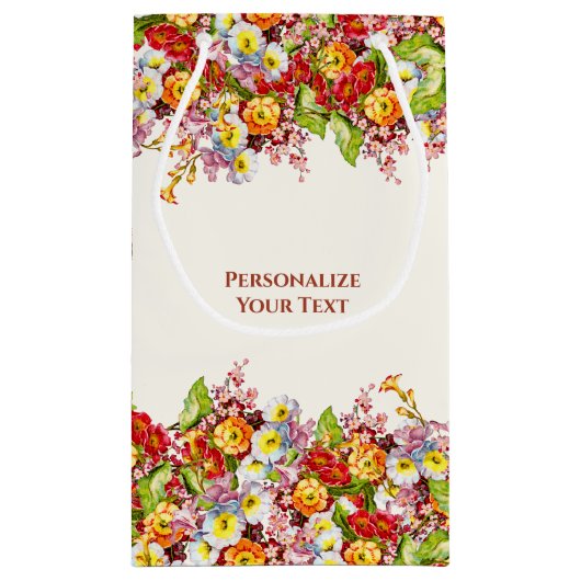 Klassiek kunst bloemmotief lente bloemen sleutelbl klein cadeauzakje (Achterkant)