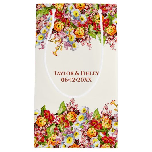 Klassiek kunst bloemmotief lente bloemen sleutelbl klein cadeauzakje (Voorkant)