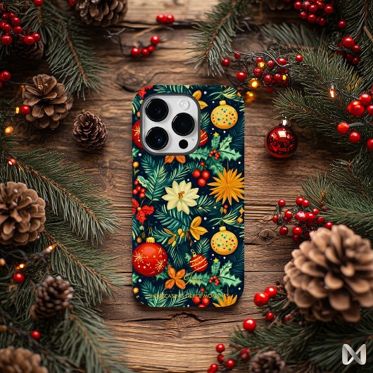 Klassiek Kunstzinnig Kerst Ornament Ontwerp Case-Mate iPhone Case