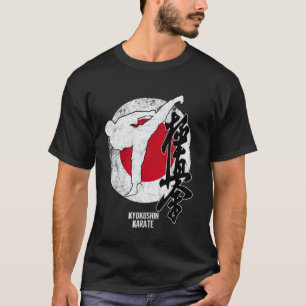 Klassiek Kyokushin Japan Karate Japanse vlag Kyoku T-shirt