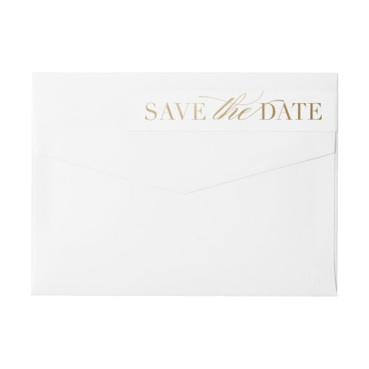 Klassiek label voor retouradres 'save the date' (Achterkant)
