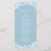 Klassiek Lace bruiloft programma Programmakaart (Achterkant)