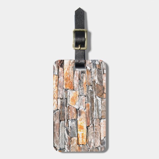 Klassiek land baksteen steen steen patroon bagagelabel (Voorkant verticaal)